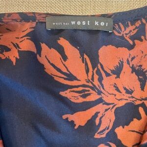 West Kei Black and Orange Floral Top